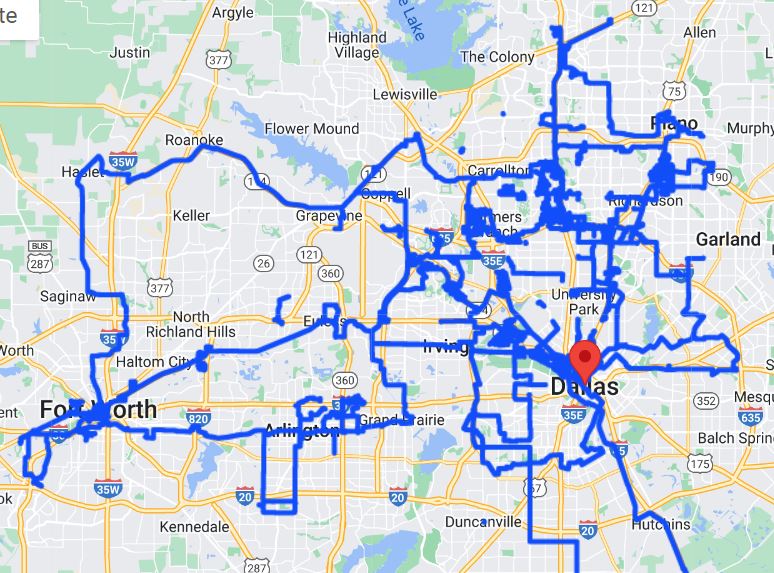 Dallas fiber Internet coverage map